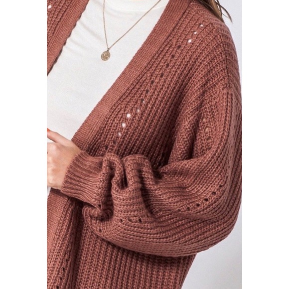 Open front balloon sleeves cardigan in Mar… - Picture 2 of 5